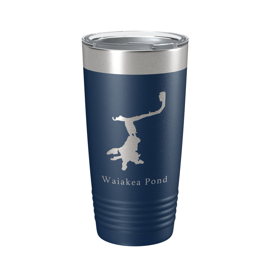 Waiakea Pond Tumbler Lake Map Travel Mug Insulated Laser Engraved Coffee Cup Hawaii 20 oz