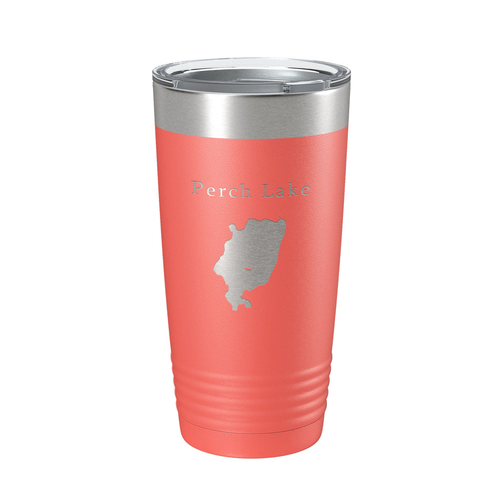 Perch Lake Map Tumbler Travel Mug Insulated Laser Engraved Coffee Cup Michigan 20 oz