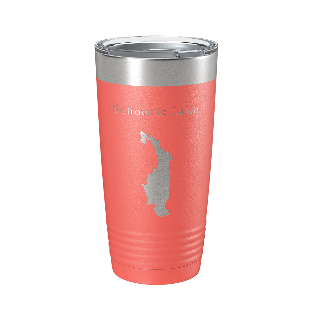 Schoodic Lake Map Tumbler Travel Mug Insulated Laser Engraved Coffee Cup Maine 20 oz