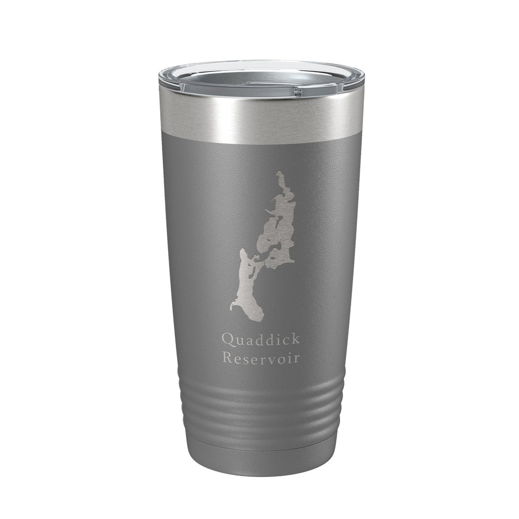 Quaddick Reservoir Lake Map Tumbler Travel Mug Insulated Laser Engraved Coffee Cup Connecticut 20 oz