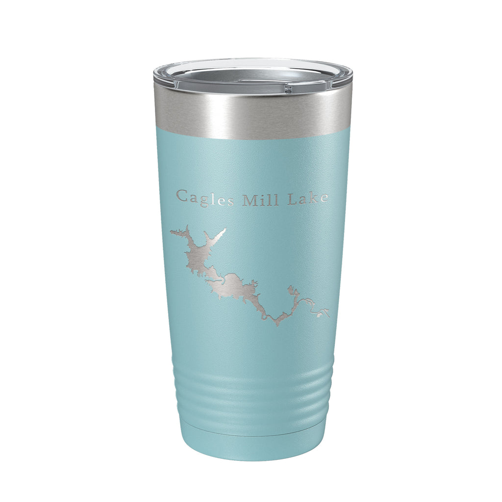 Cagles Mill Lake Map Tumbler Travel Mug Insulated Laser Engraved Coffee Cup Indiana 20 oz