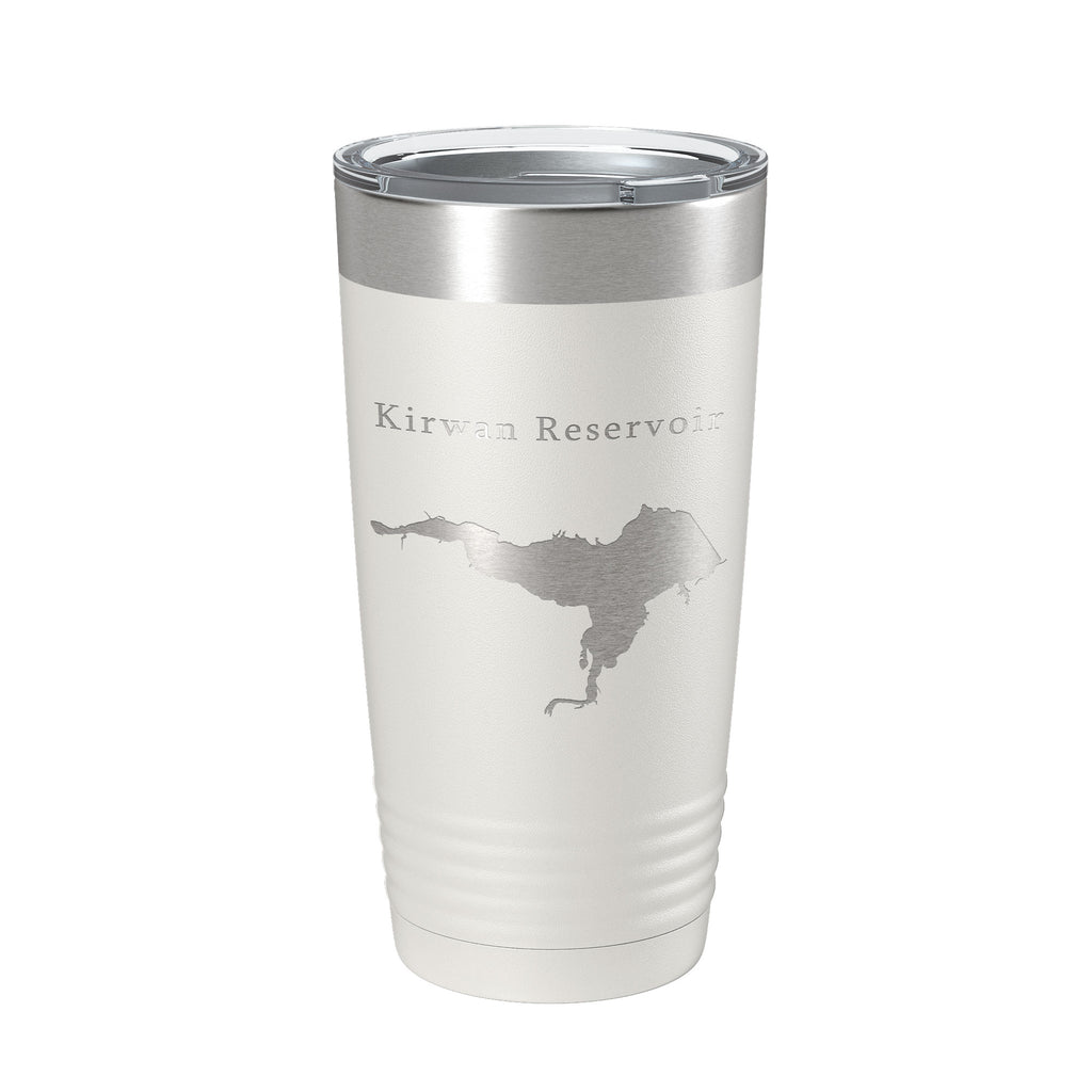 Kirwan Reservoir Tumbler Lake Map Travel Mug Insulated Laser Engraved Coffee Cup Kansas 20 oz