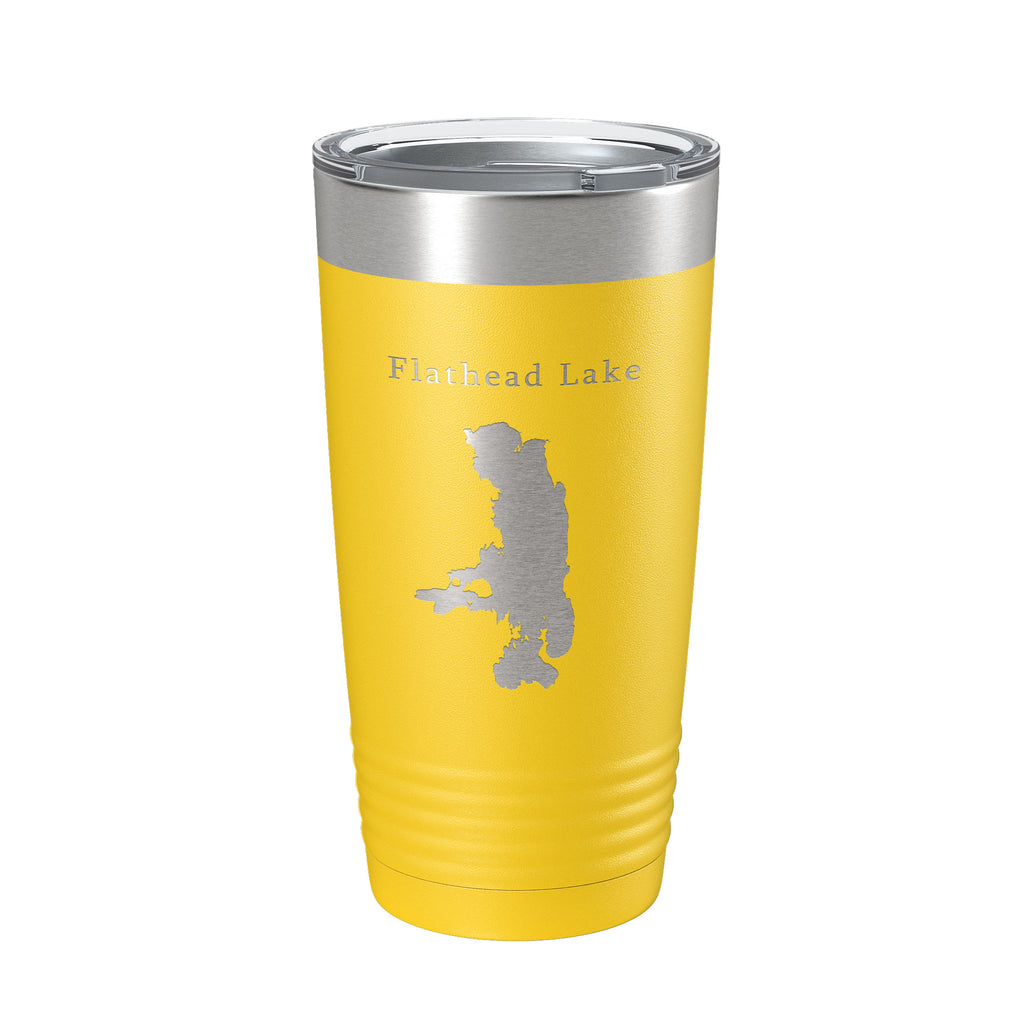 Flathead Lake Map Tumbler Travel Mug Insulated Laser Engraved Coffee Cup Missoula Montana 20 oz