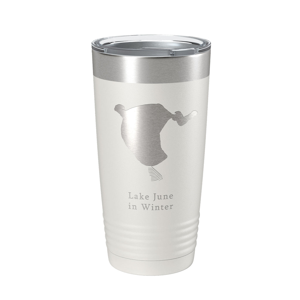 Lake June in Winter Map Tumbler Travel Mug Insulated Laser Engraved Coffee Cup Florida 20 oz