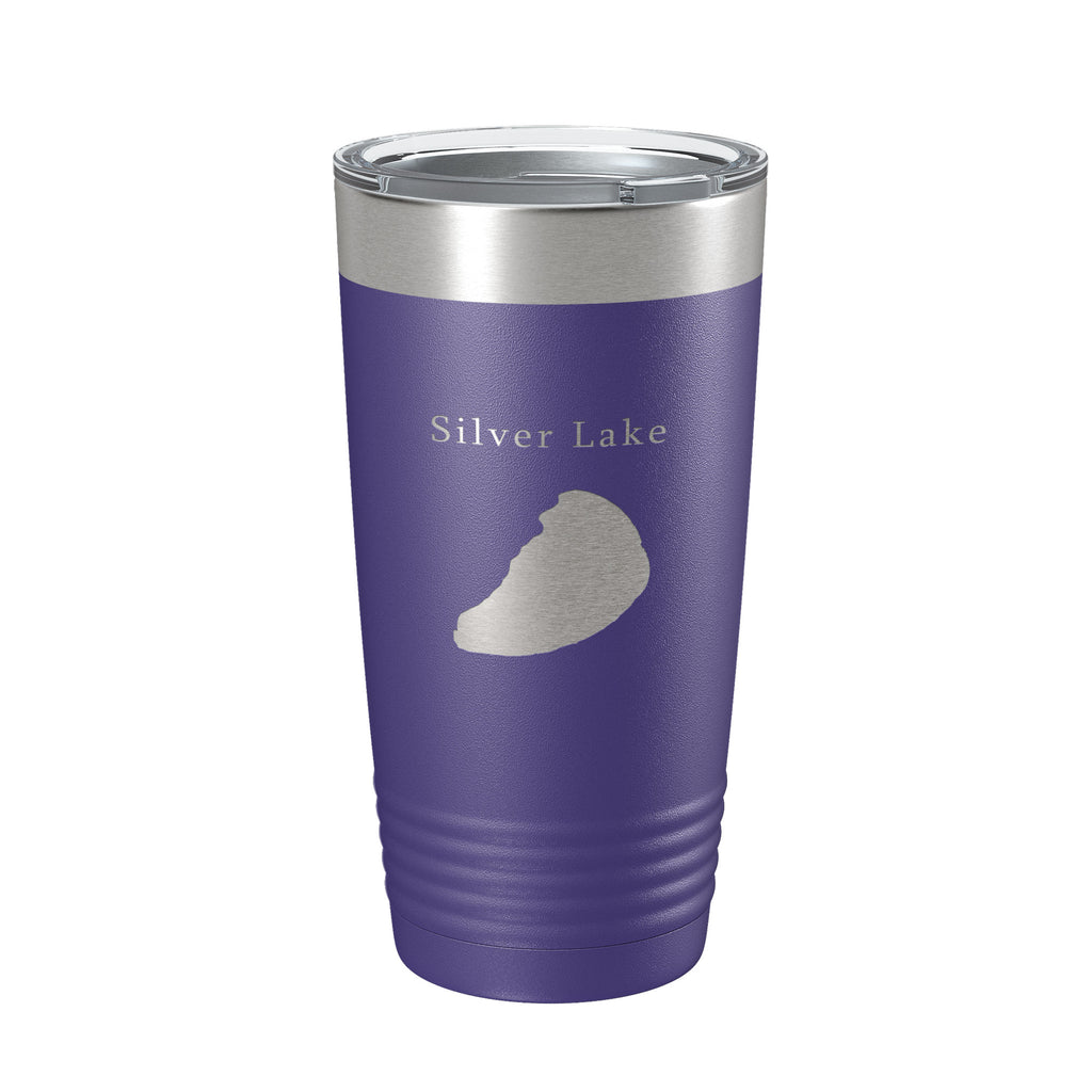 Silver Lake Map Tumbler Travel Mug Insulated Laser Engraved Coffee Cup Michigan 20 oz