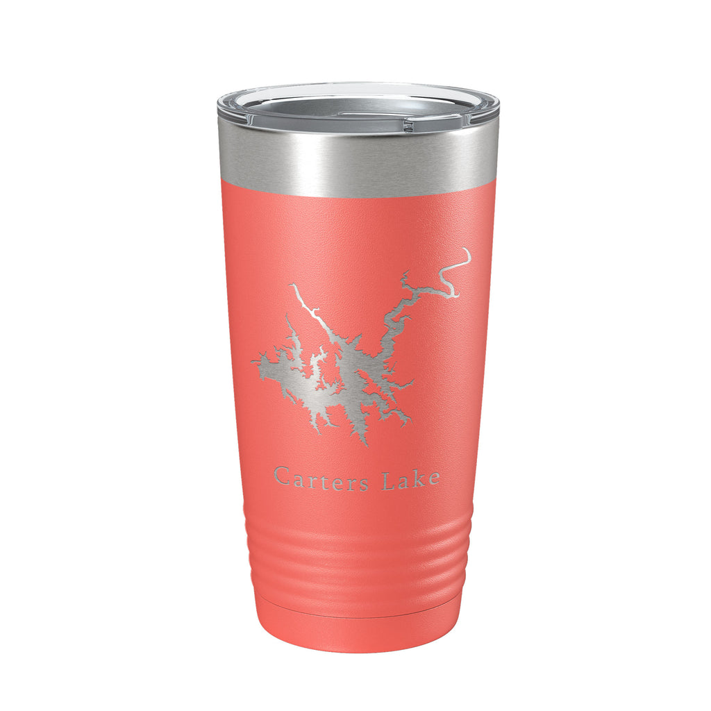 Carters Lake Map Tumbler Travel Mug Insulated Laser Engraved Coffee Cup Georgia 20 oz