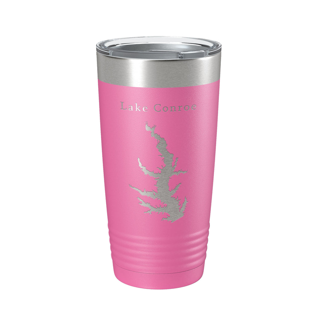 Lake Conroe Map Tumbler Travel Mug Insulated Laser Engraved Coffee Cup Texas 20 oz