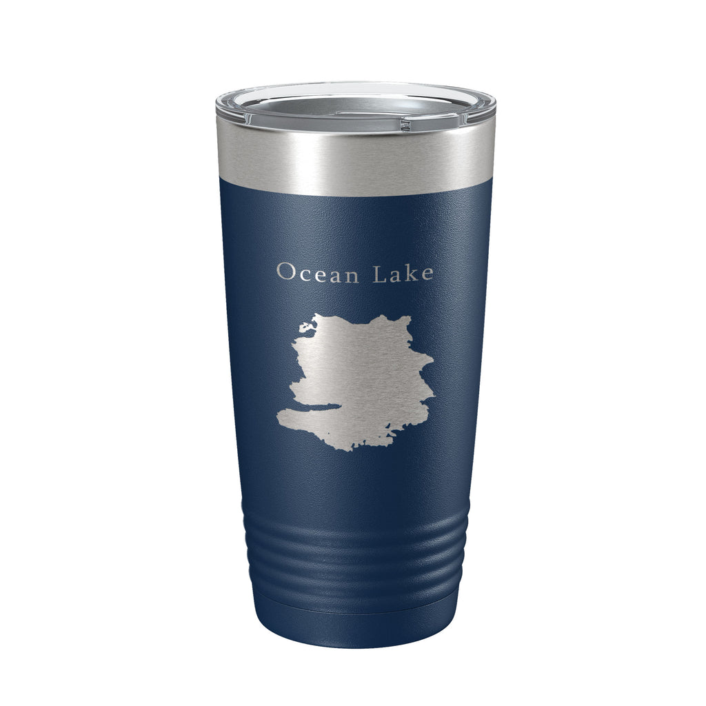 Ocean Lake Map Tumbler Travel Mug Insulated Laser Engraved Coffee Cup Wyoming 20 oz