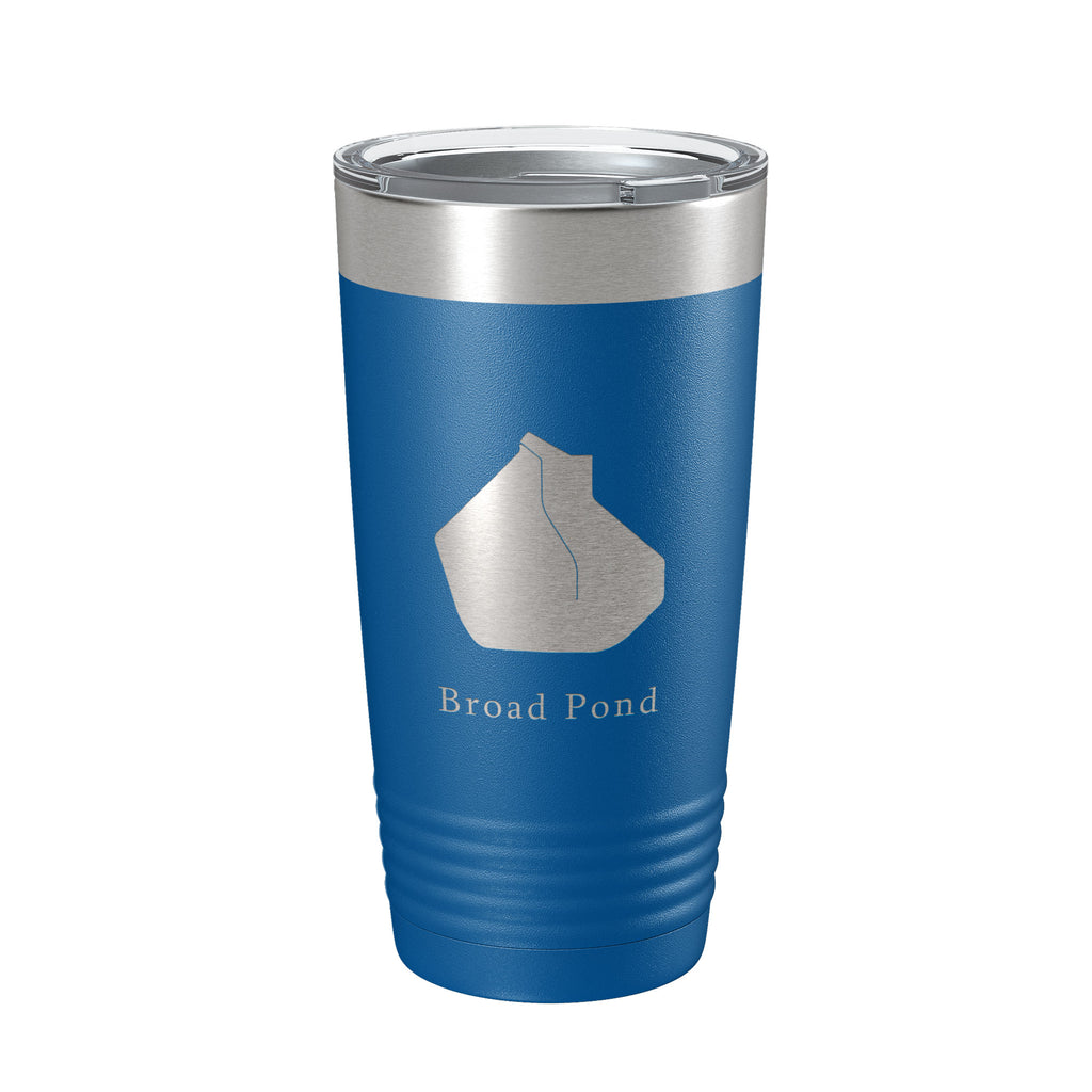 Broad Pond Tumbler Lake Map Travel Mug Insulated Laser Engraved Coffee Cup Indiana 20 oz