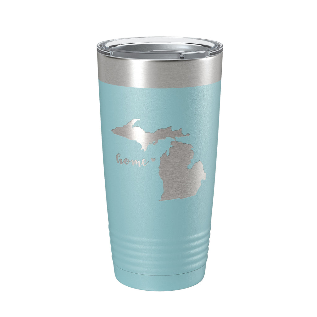 Michigan Tumbler Home State Travel Mug Insulated Laser Engraved Map Coffee Cup 20 oz