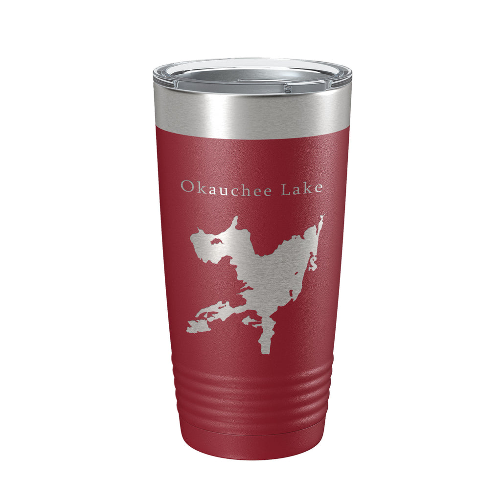 Okauchee Lake Map Tumbler Travel Mug Insulated Laser Engraved Coffee Cup Wisconsin 20 oz