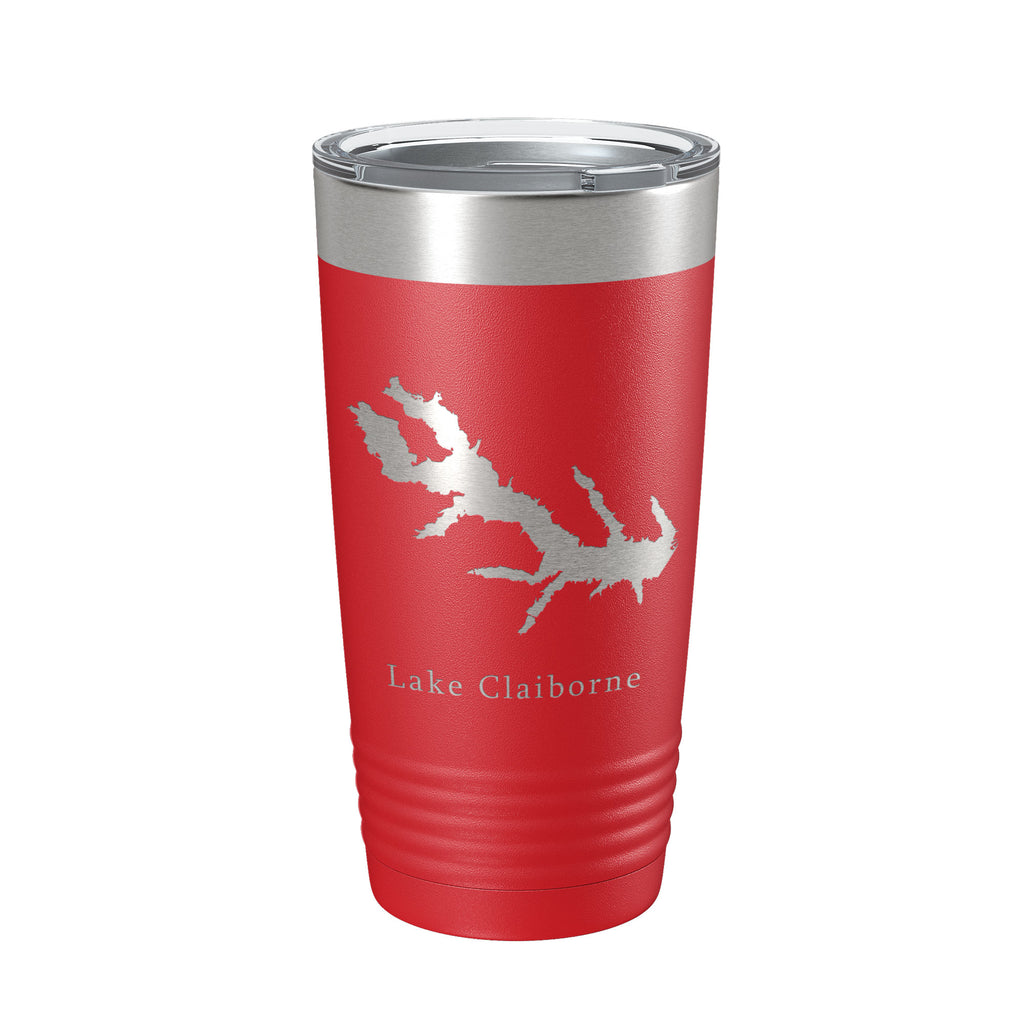 Lake Claiborne Map Tumbler Travel Mug Insulated Laser Engraved Coffee Cup Louisiana 20 oz