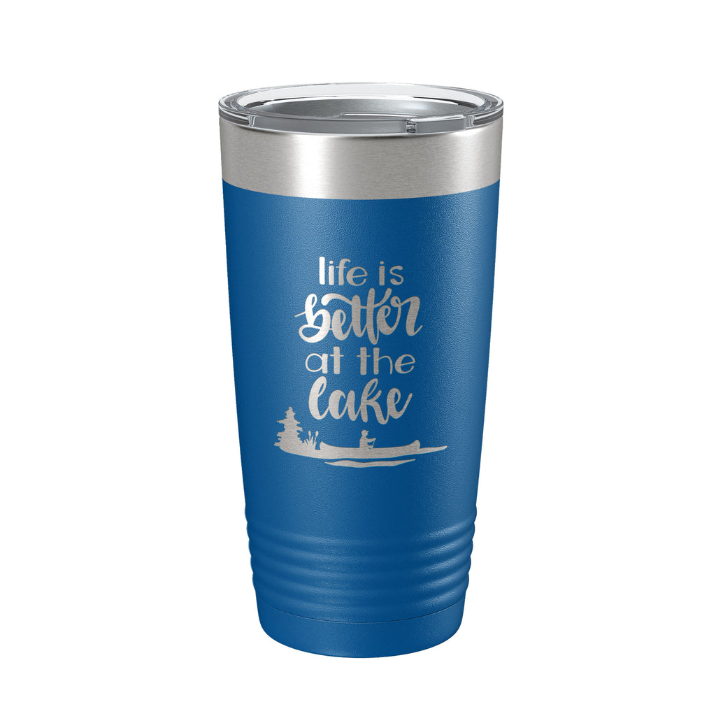 Life is Better at the Lake Lake Life Tumbler Travel Mug Insulated Laser Engraved Coffee Cup 20 oz