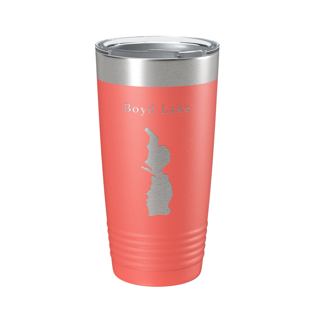 Boyd Lake Map Tumbler Travel Mug Insulated Laser Engraved Coffee Cup Colorado 20 oz