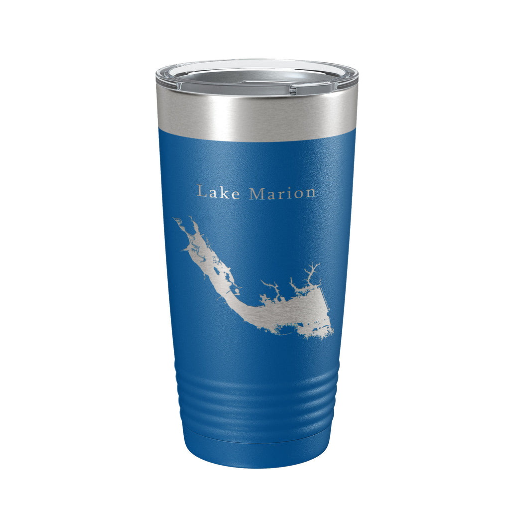 Lake Marion Map Tumbler Travel Mug Insulated Laser Engraved Coffee Cup South Carolina 20 oz