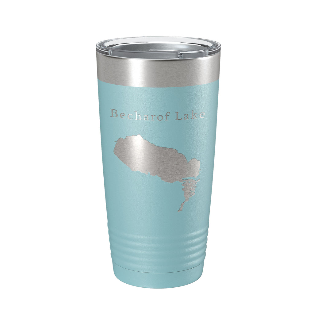 Becharof Lake Map Tumbler Travel Mug Insulated Laser Engraved Coffee Cup Alaska 20 oz