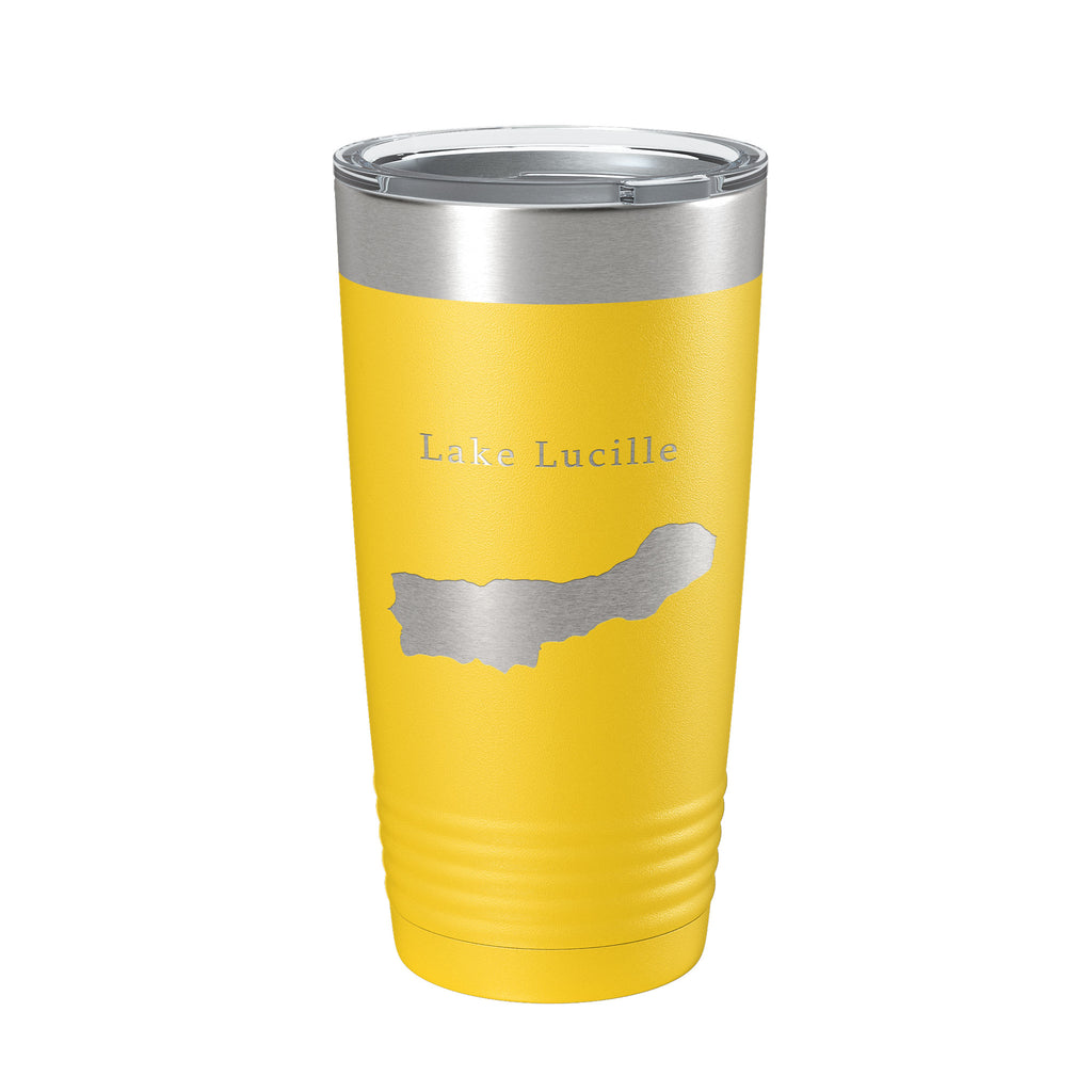 Lake Lucille Map Tumbler Travel Mug Insulated Laser Engraved Coffee Cup Alaska 20 oz