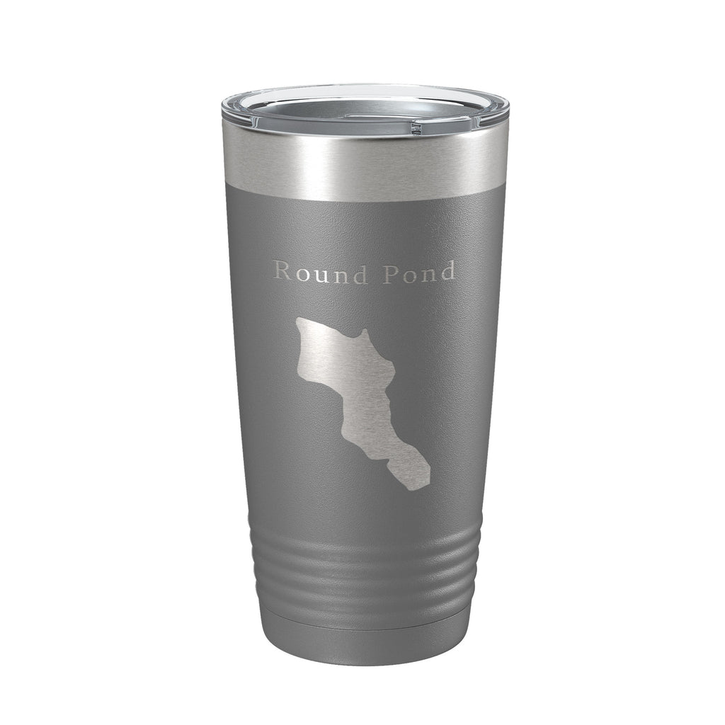 Round Pond Tumbler Lake Map Travel Mug Insulated Laser Engraved Coffee Cup Acadia Maine 20 oz