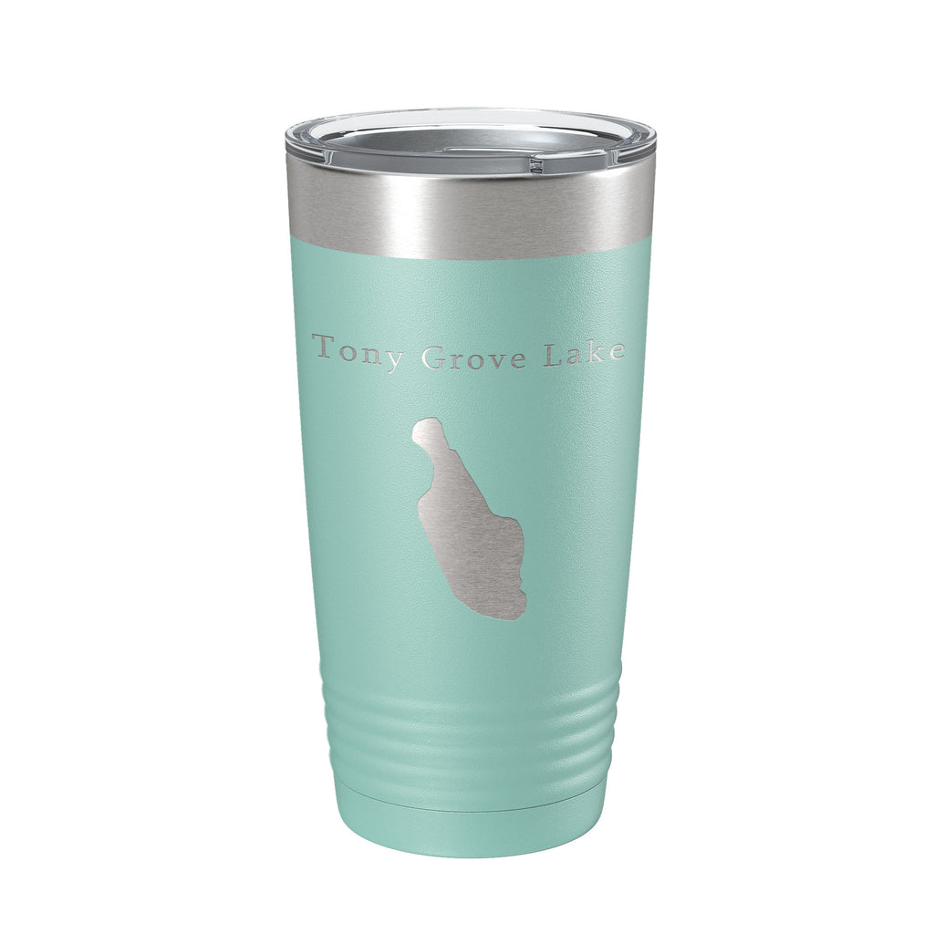 Tony Grove Lake Map Tumbler Travel Mug Insulated Laser Engraved Coffee Cup Utah 20 oz