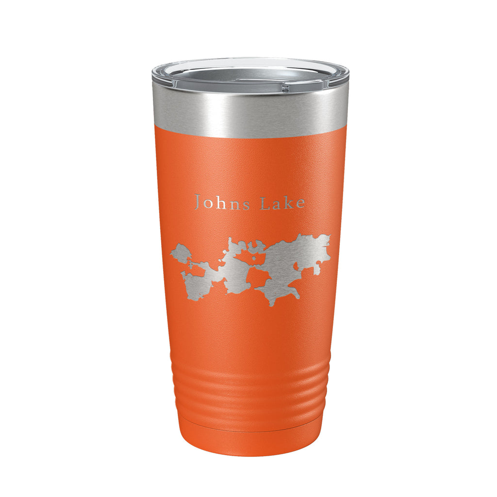 Johns Lake Map Tumbler Travel Mug Insulated Laser Engraved Coffee Cup Florida 20 oz