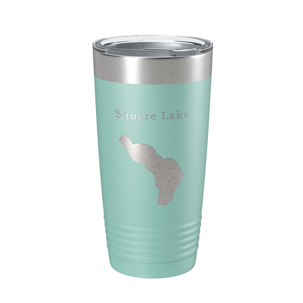 Square Lake Map Tumbler Travel Mug Insulated Laser Engraved Coffee Cup Maine 20 oz