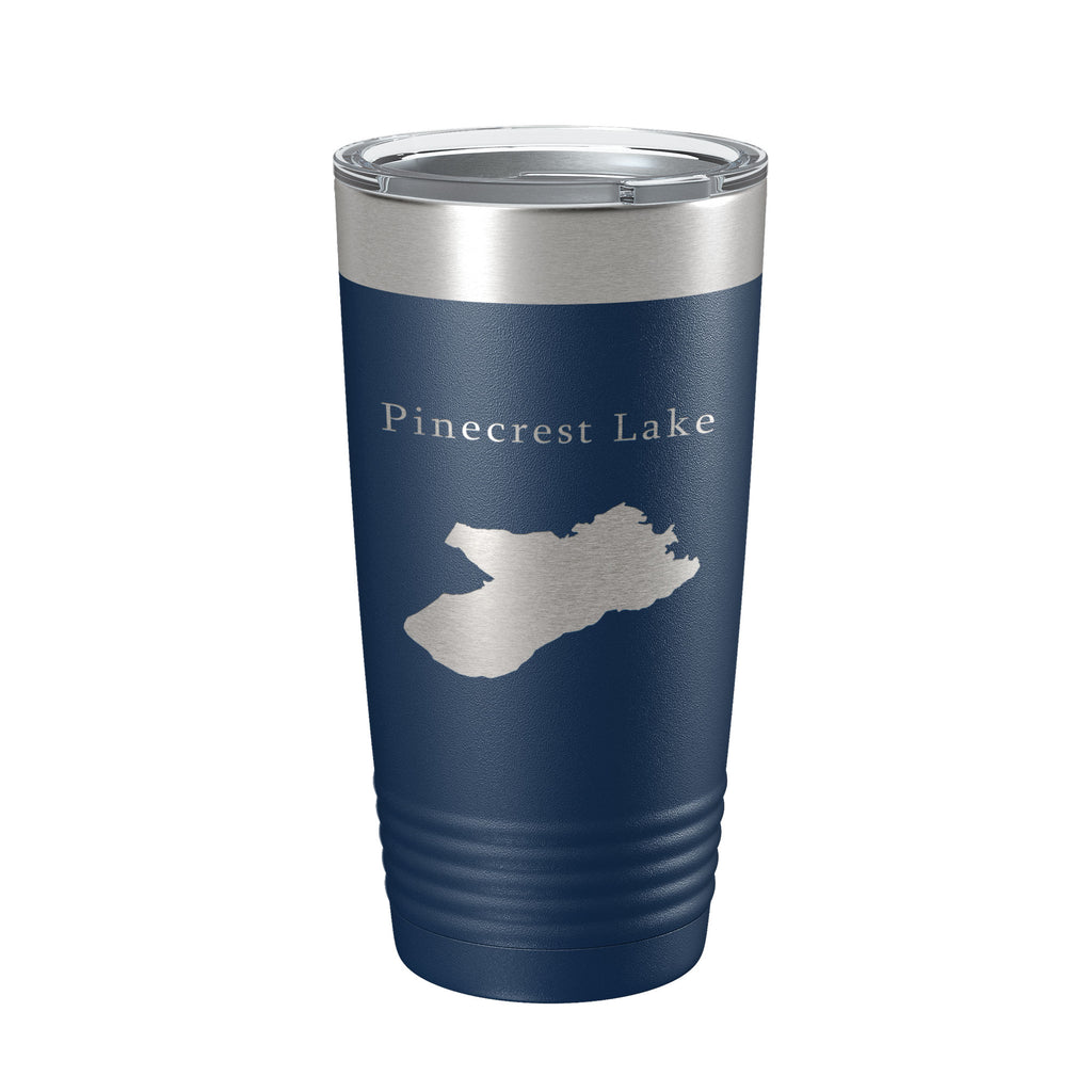 Pinecrest Lake Map Tumbler Travel Mug Insulated Laser Engraved Coffee Cup California 20 oz