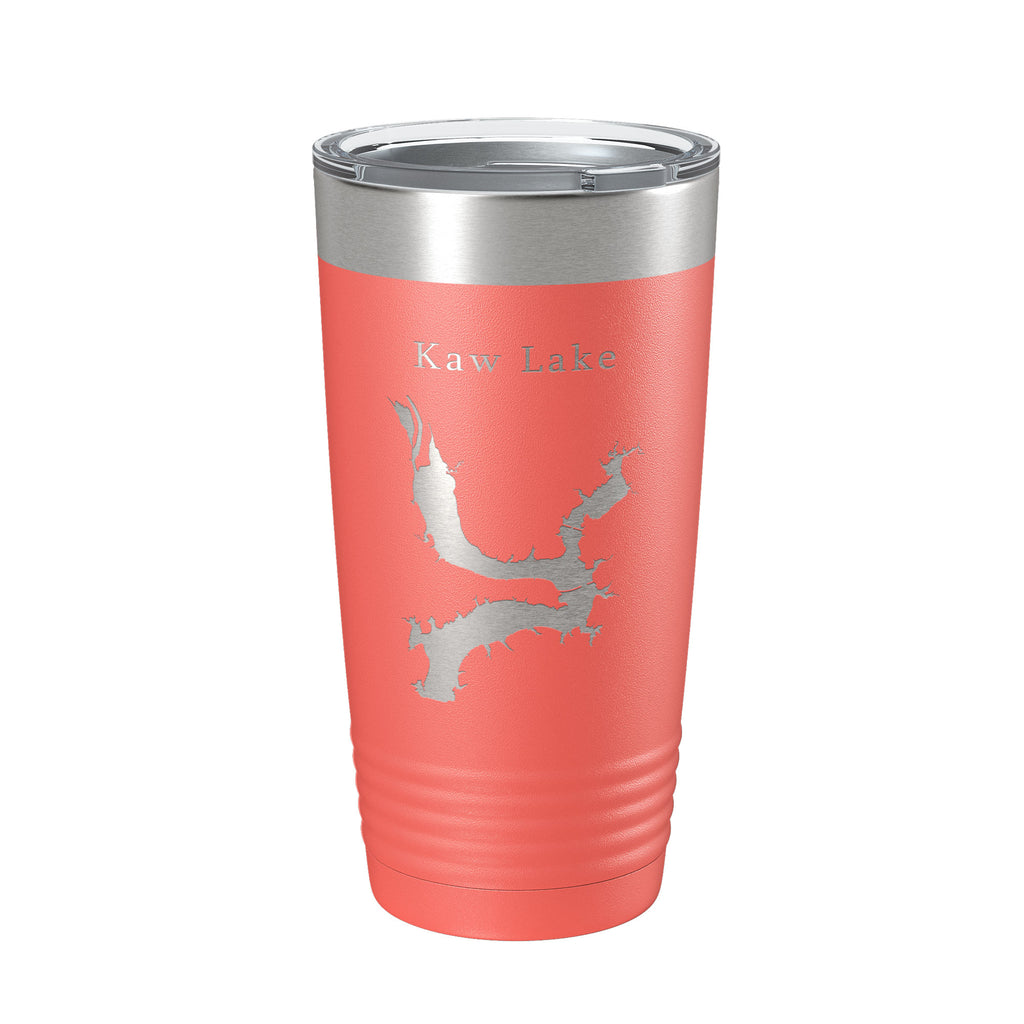 Kaw Lake Map Tumbler Travel Mug Insulated Laser Engraved Coffee Cup Oklahoma 20 oz