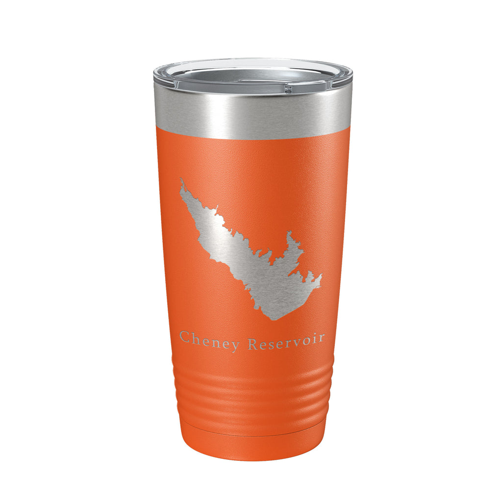 Cheney Reservoir Tumbler Lake Map Travel Mug Insulated Laser Engraved Coffee Cup Kansas 20 oz