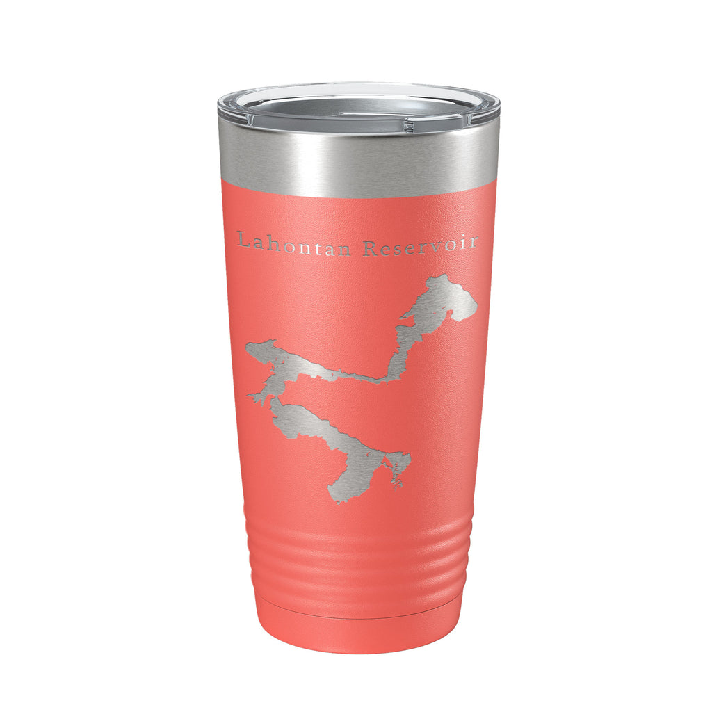 Lahontan Reservoir Tumbler Lake Map Travel Mug Insulated Laser Engraved Coffee Cup Nevada 20 oz