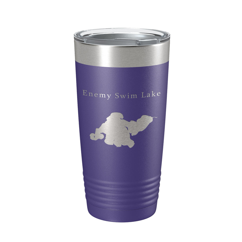 Enemy Swim Lake Map Tumbler Travel Mug Insulated Laser Engraved Coffee Cup South Dakota 20 oz