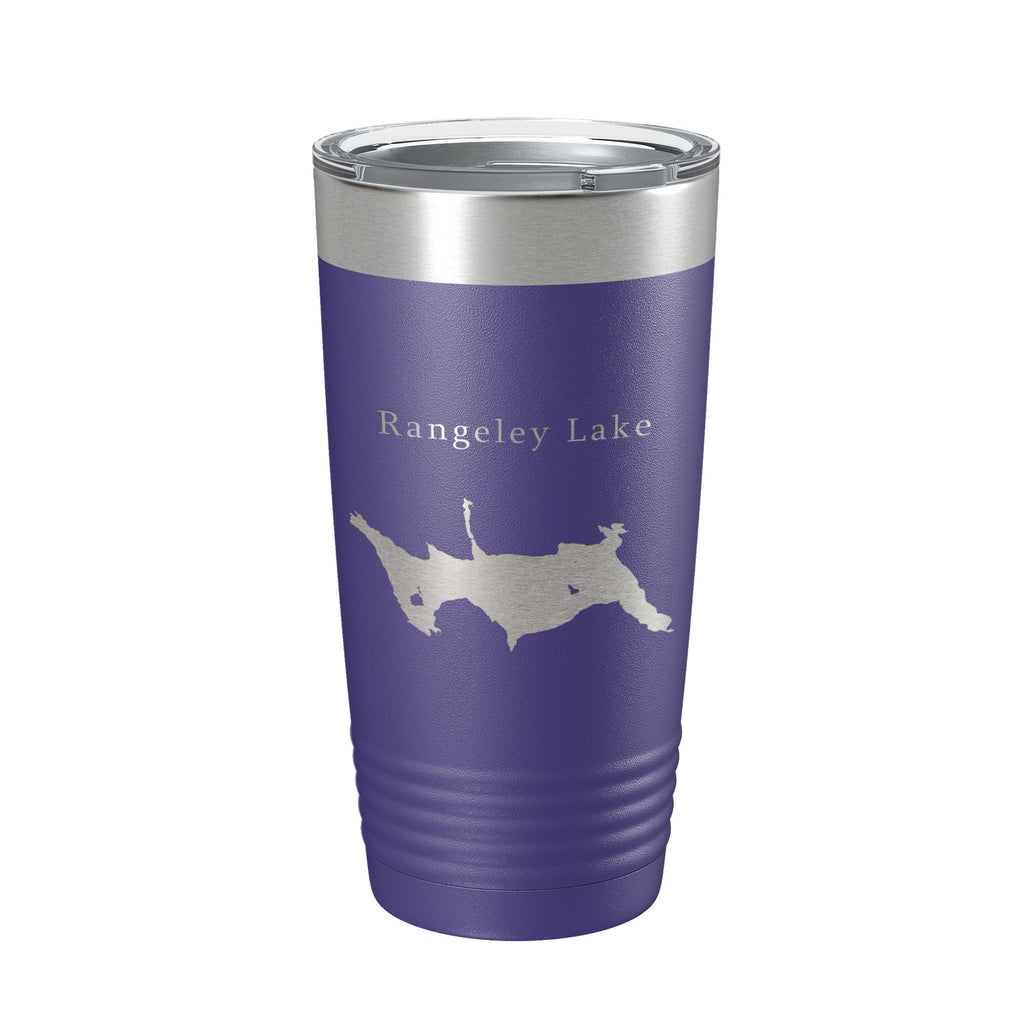 Rangeley Lake Map Tumbler Travel Mug Insulated Laser Engraved Coffee Cup Maine 20 oz