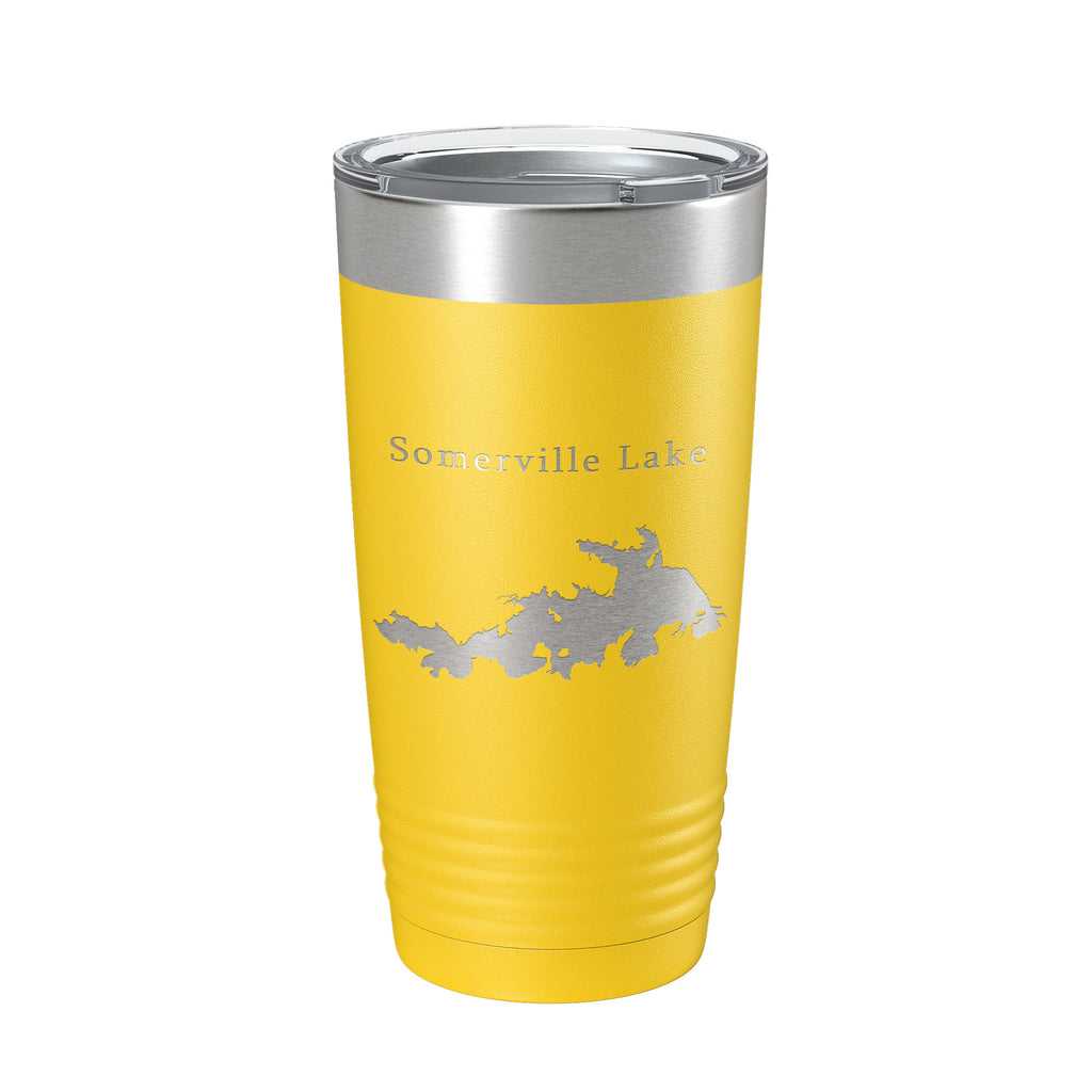 Somerville Lake Map Tumbler Travel Mug Insulated Laser Engraved Coffee Cup Texas 20 oz