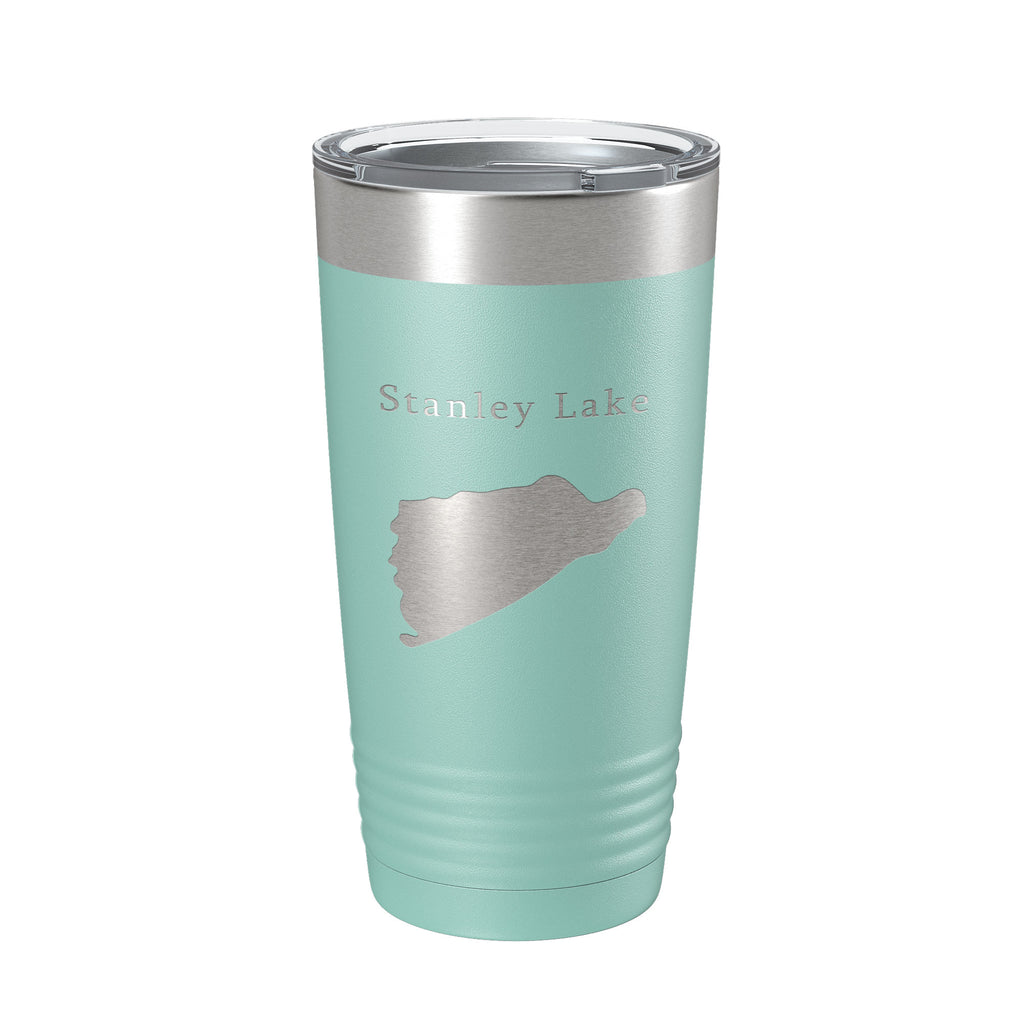 Stanley Lake Map Tumbler Travel Mug Insulated Laser Engraved Coffee Cup Idaho 20 oz