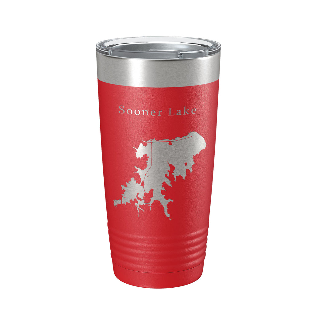 Sooner Lake Map Tumbler Travel Mug Insulated Laser Engraved Coffee Cup Oklahoma 20 oz