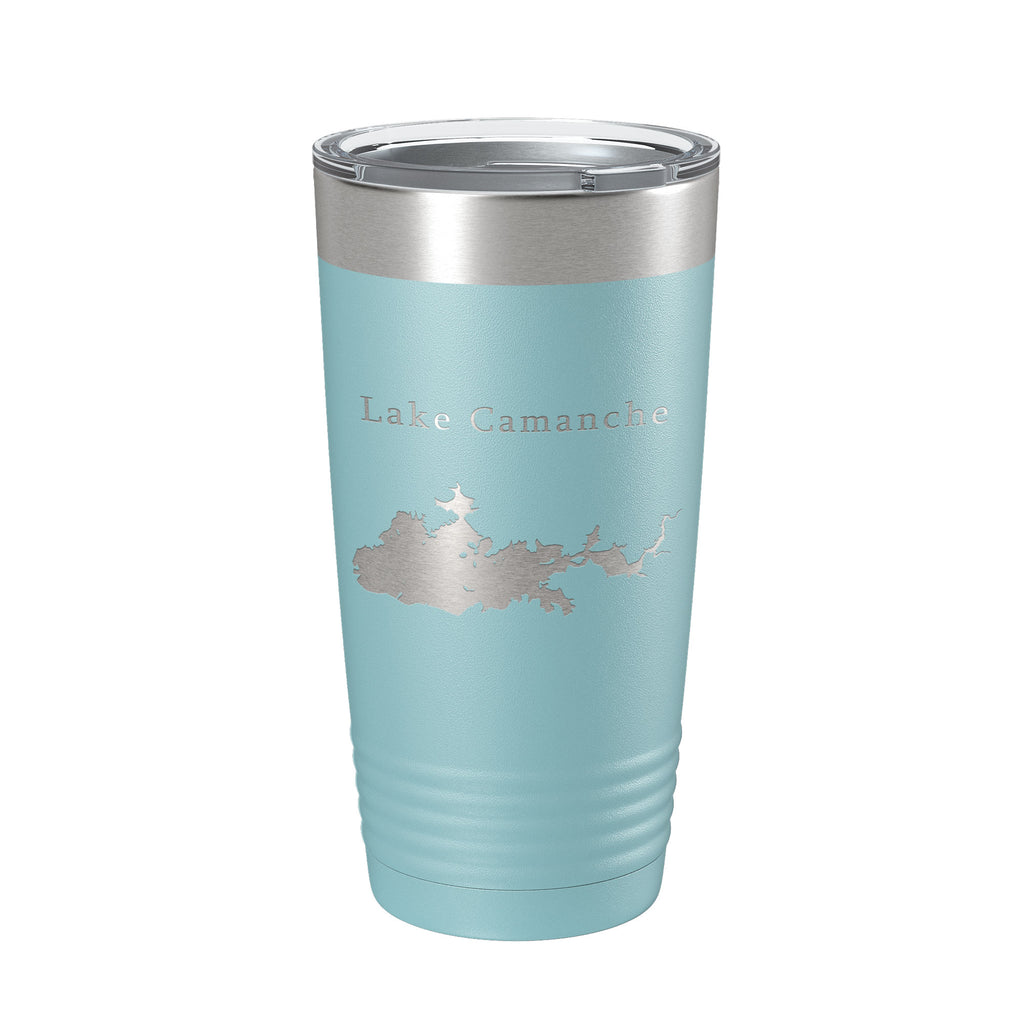 Lake Camanche Map Tumbler Travel Mug Insulated Laser Engraved Coffee Cup California 20 oz