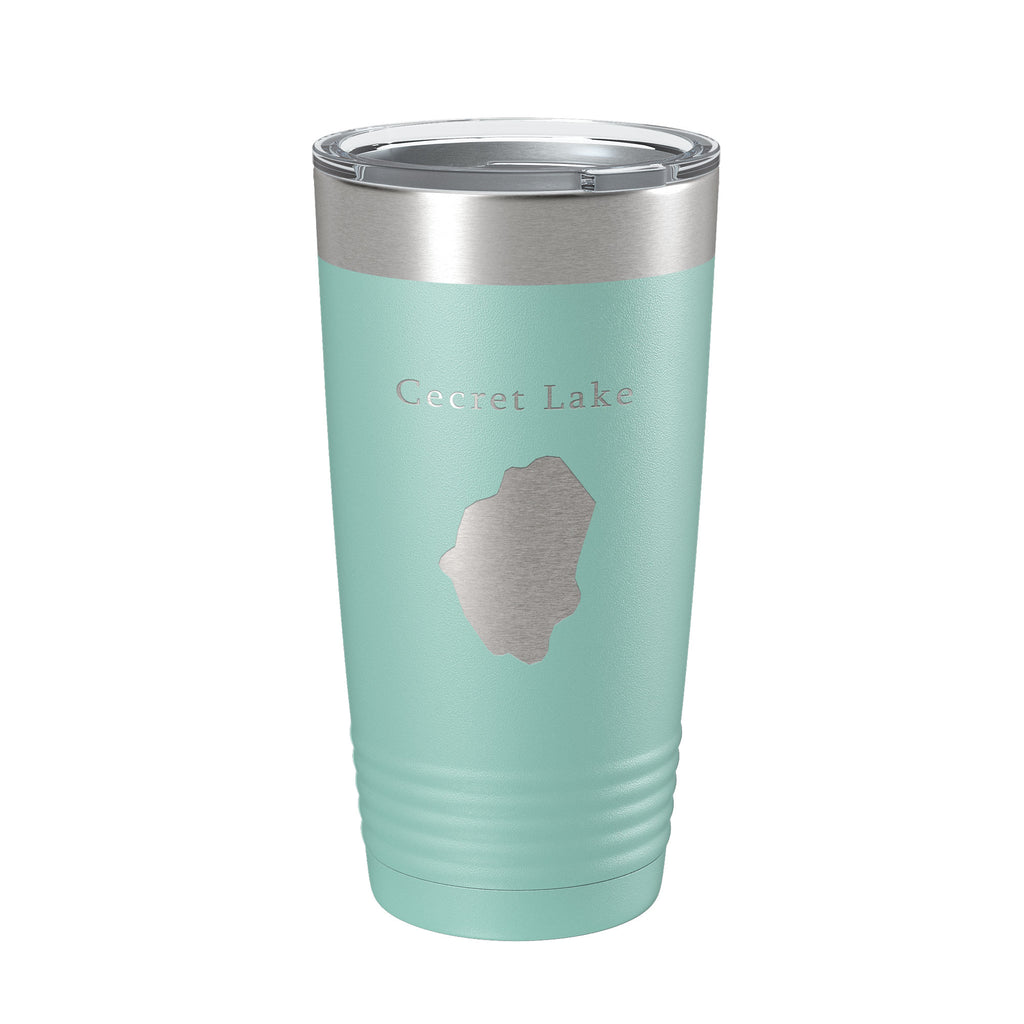 Cecret Lake Secret Map Tumbler Travel Mug Insulated Laser Engraved Coffee Cup Utah 20 oz