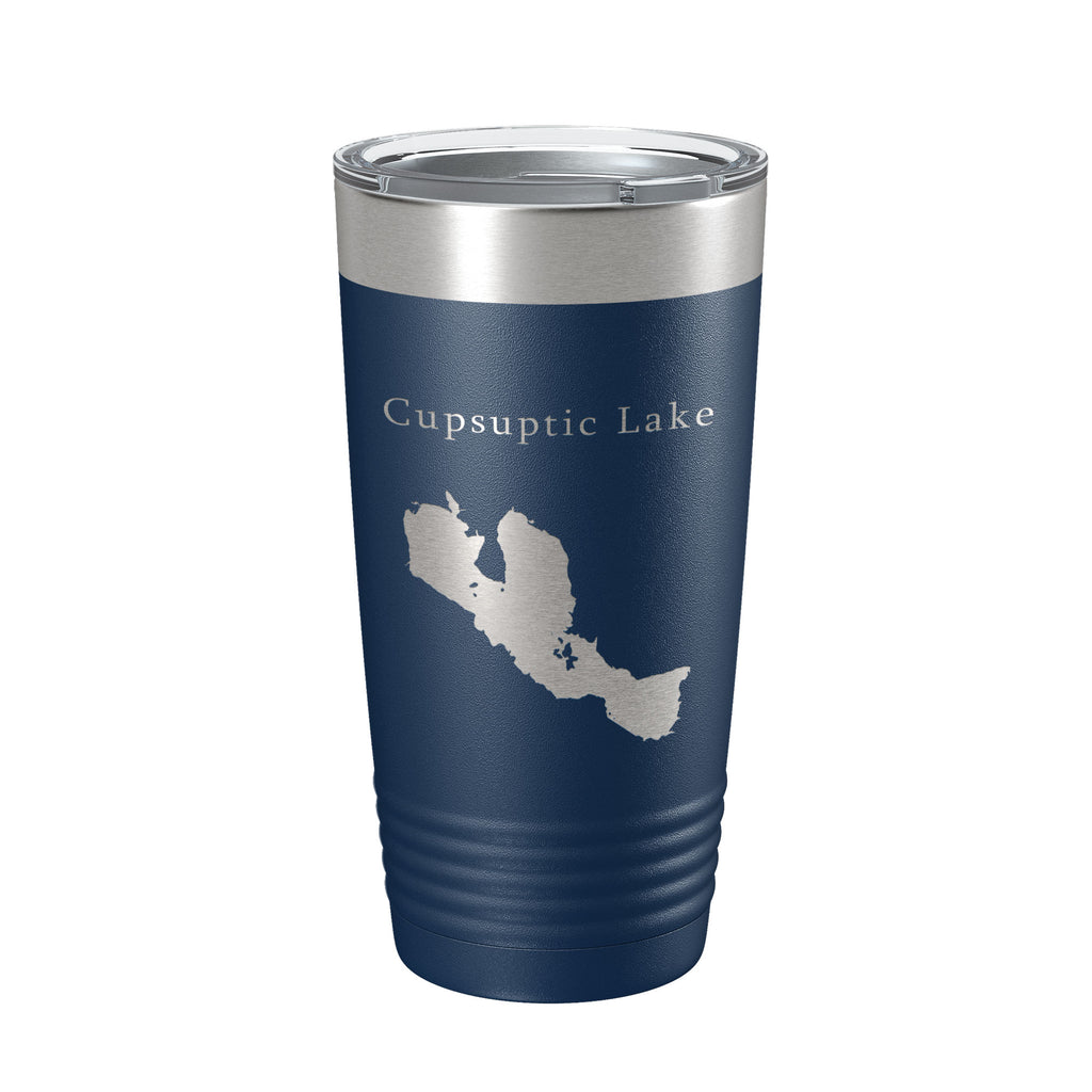 Cupsuptic Lake Map Tumbler Travel Mug Insulated Laser Engraved Coffee Cup Maine 20 oz