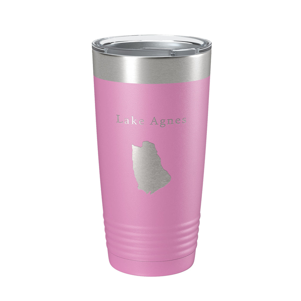 Lake Agnes Map Tumbler Travel Mug Insulated Laser Engraved Coffee Cup Colorado 20 oz