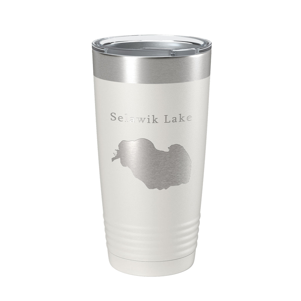 Selawik Lake Map Tumbler Travel Mug Insulated Laser Engraved Coffee Cup Alaska 20 oz