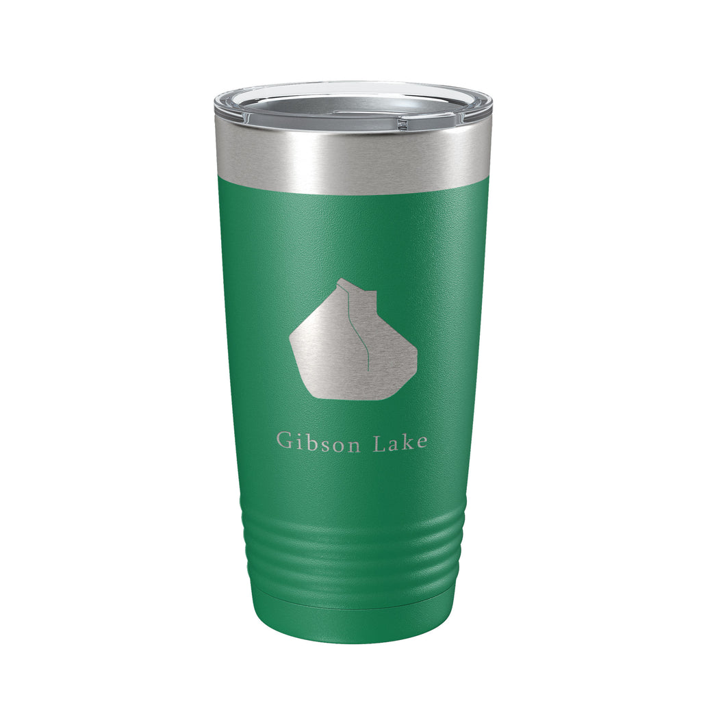 Gibson Lake Map Tumbler Travel Mug Insulated Laser Engraved Coffee Cup Indiana 20 oz