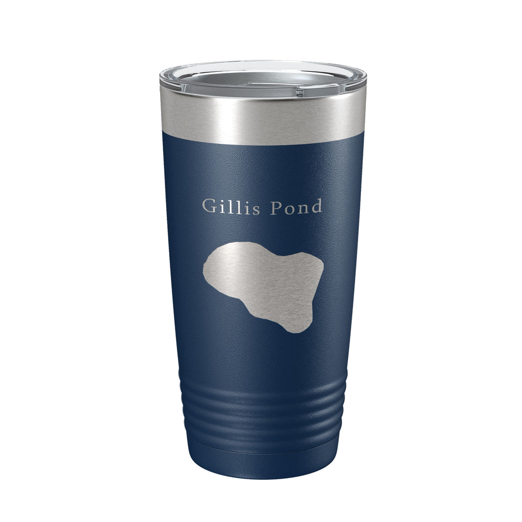 Gillis Pond Tumbler Lake Map Travel Mug Insulated Laser Engraved Coffee Cup Florida 20 oz