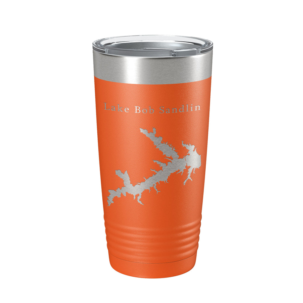 Lake Bob Sandlin Map Tumbler Travel Mug Insulated Laser Engraved Coffee Cup Monticello Reservoir Texas 20 oz