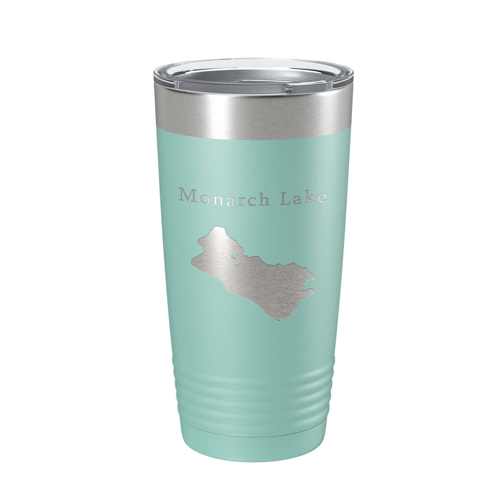 Monarch Lake Map Tumbler Travel Mug Insulated Laser Engraved Coffee Cup Colorado 20 oz