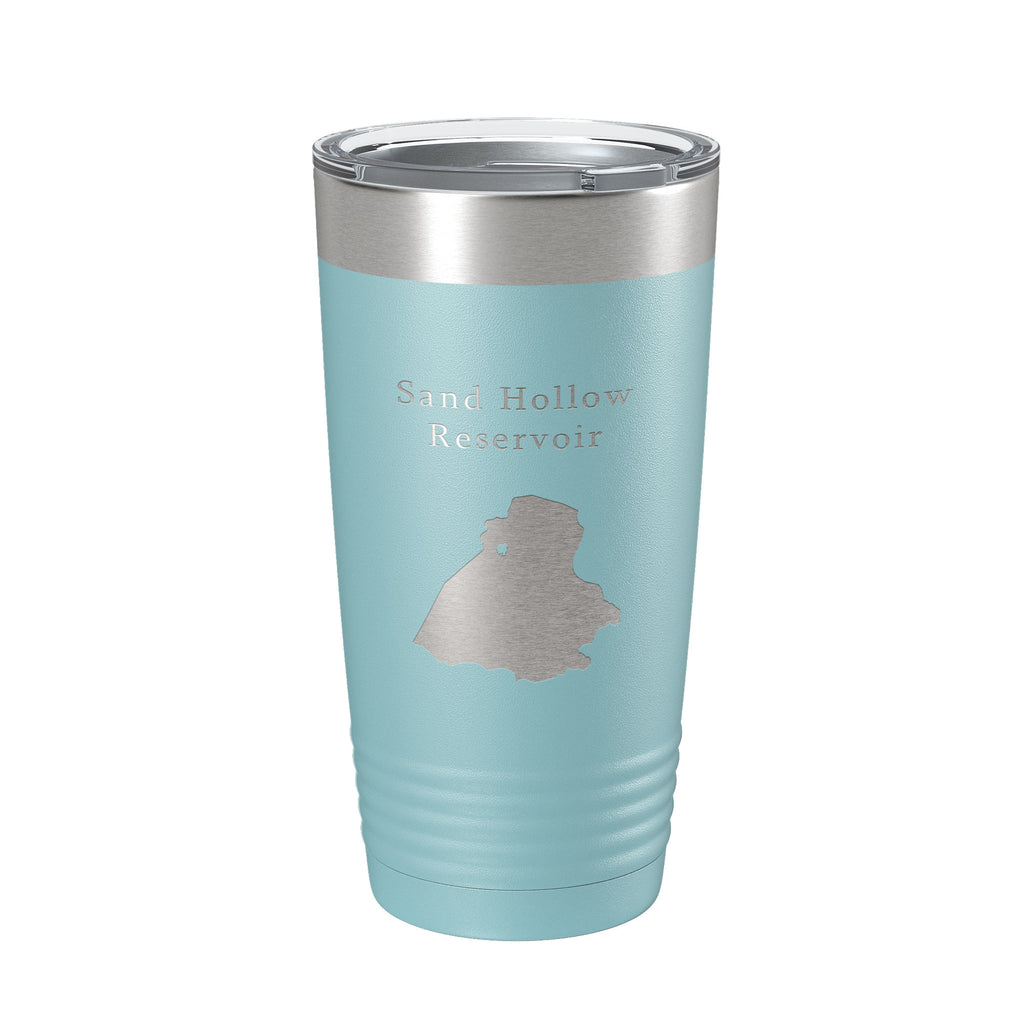 Sand Hollow Reservoir Tumbler Lake Map Travel Mug Insulated Laser Engraved Coffee Cup Utah 20 oz