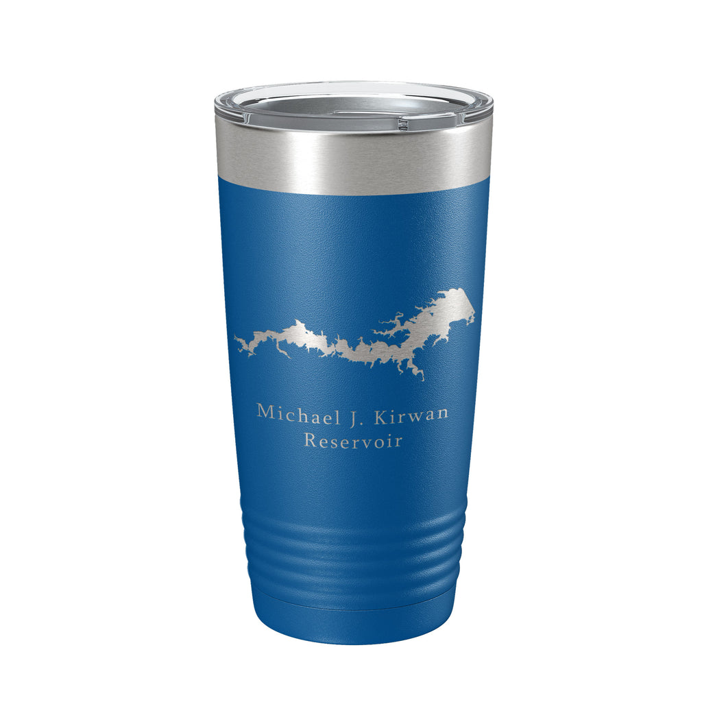 Michael J. Kirwan Reservoir Tumbler Lake Map Travel Mug Insulated Laser Engraved Coffee Cup Ohio 20 oz