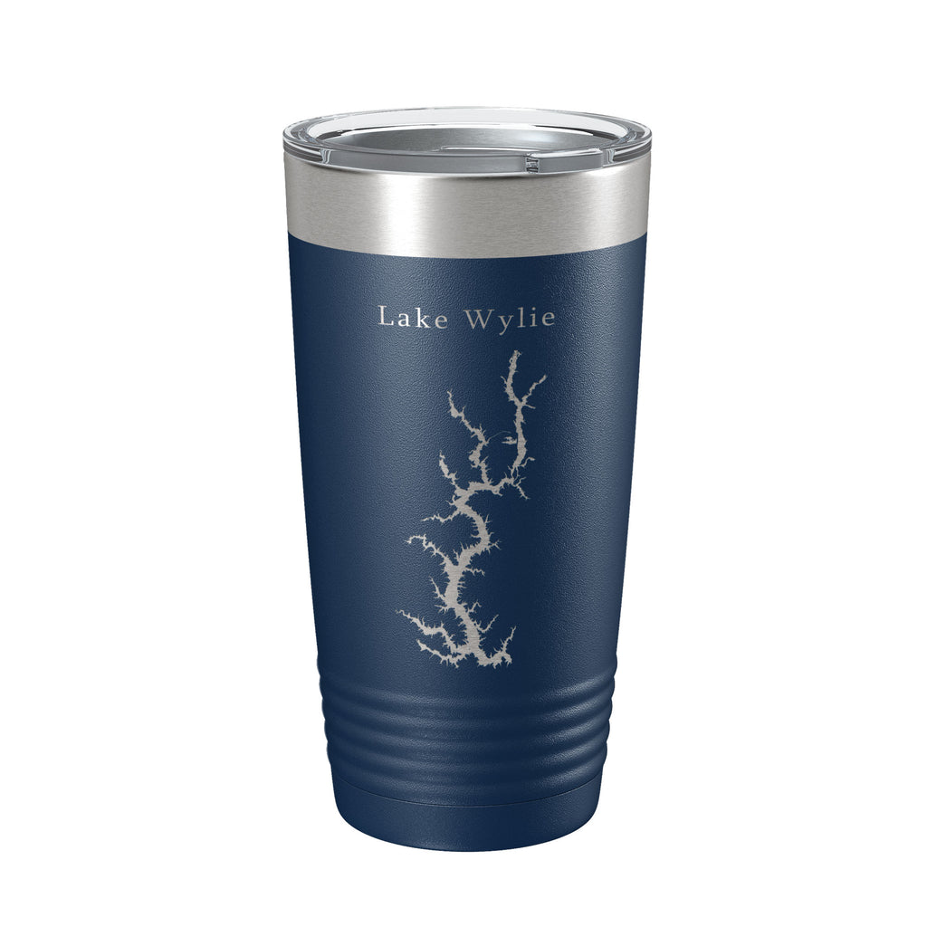 Lake Wylie Map Tumbler Travel Mug Insulated Laser Engraved Coffee Cup Charlotte North South Carolina 20 oz