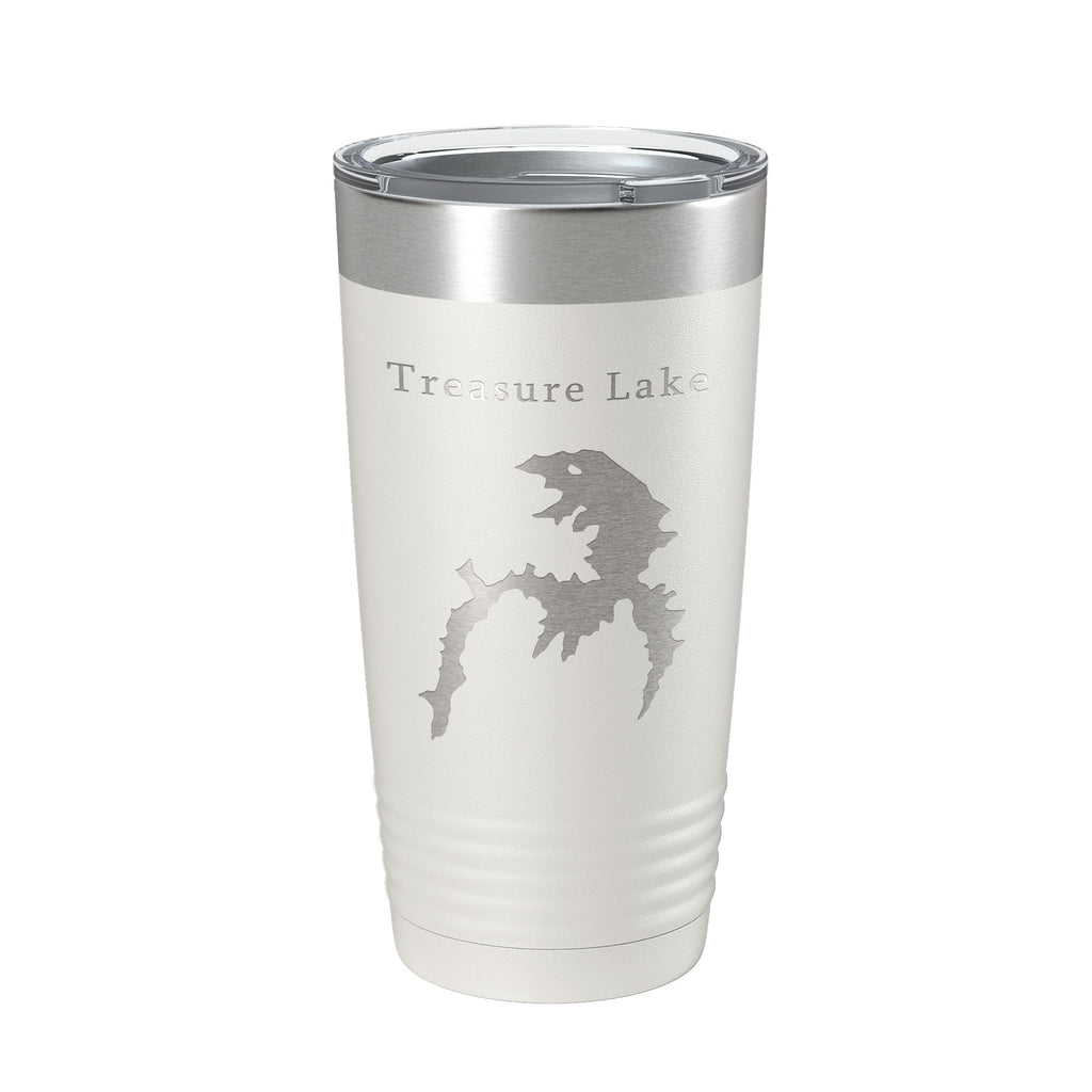 Treasure Lake Map Tumbler Travel Mug Insulated Laser Engraved Coffee Cup Georgia 20 oz