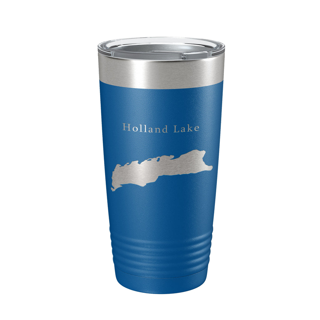 Holland Lake Map Tumbler Travel Mug Insulated Laser Engraved Coffee Cup Montana 20 oz