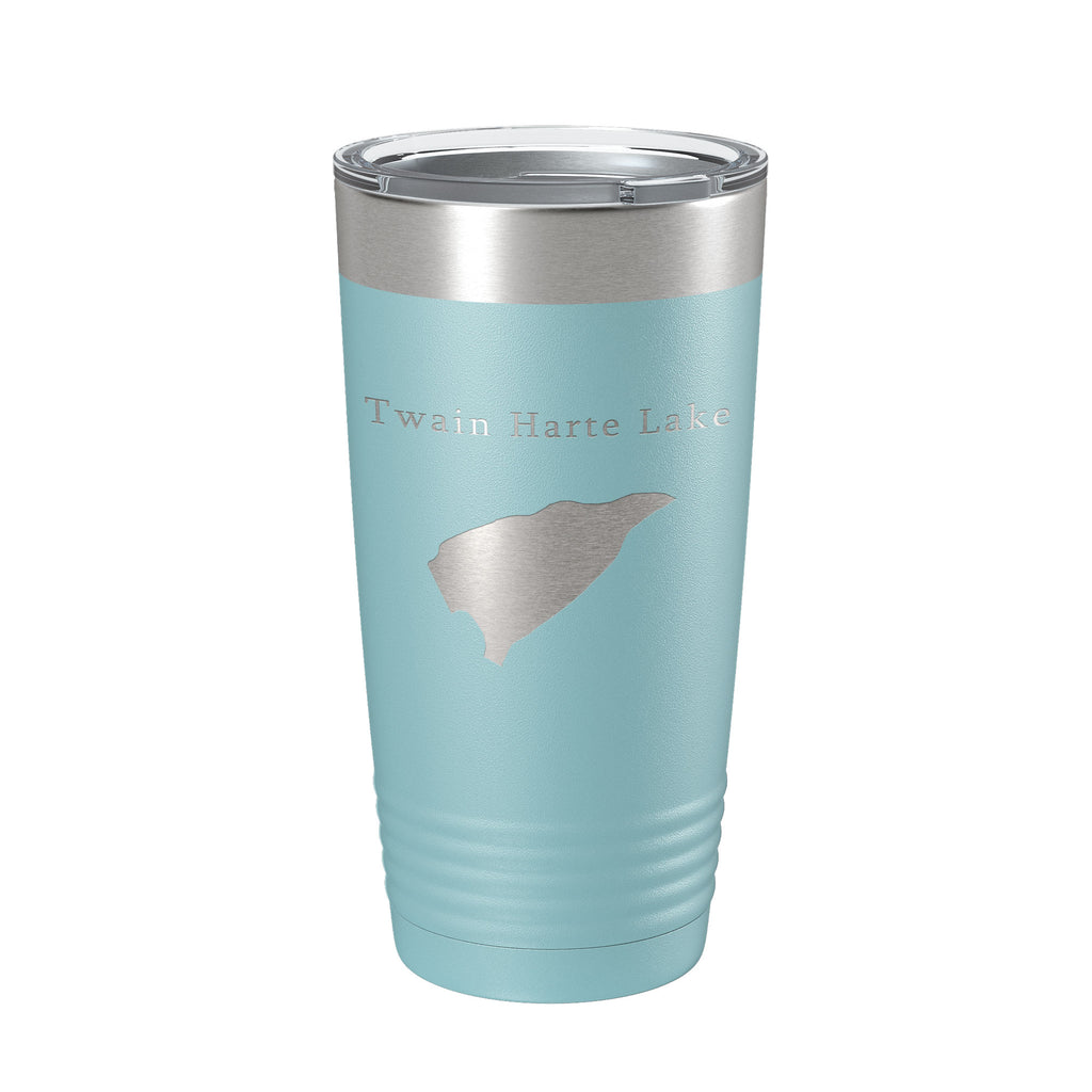 Twain Harte Lake Map Tumbler Travel Mug Insulated Laser Engraved Coffee Cup California 20 oz