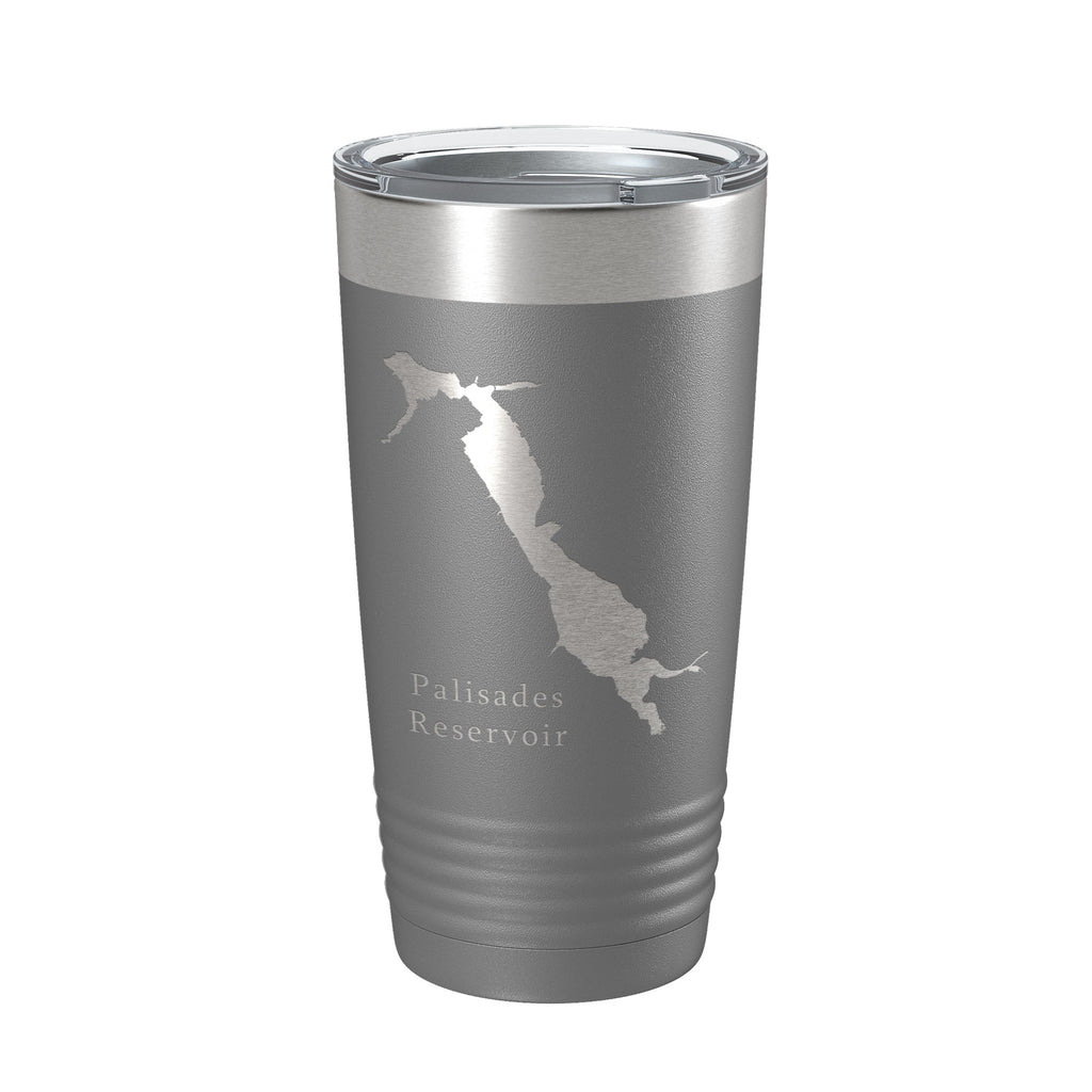 Palisades Reservoir Tumbler Lake Map Travel Mug Insulated Laser Engraved Coffee Cup Idaho Wyoming 20 oz